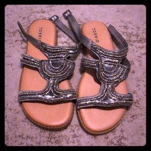Torrid sequin & bead gladiator style sandal Size 9